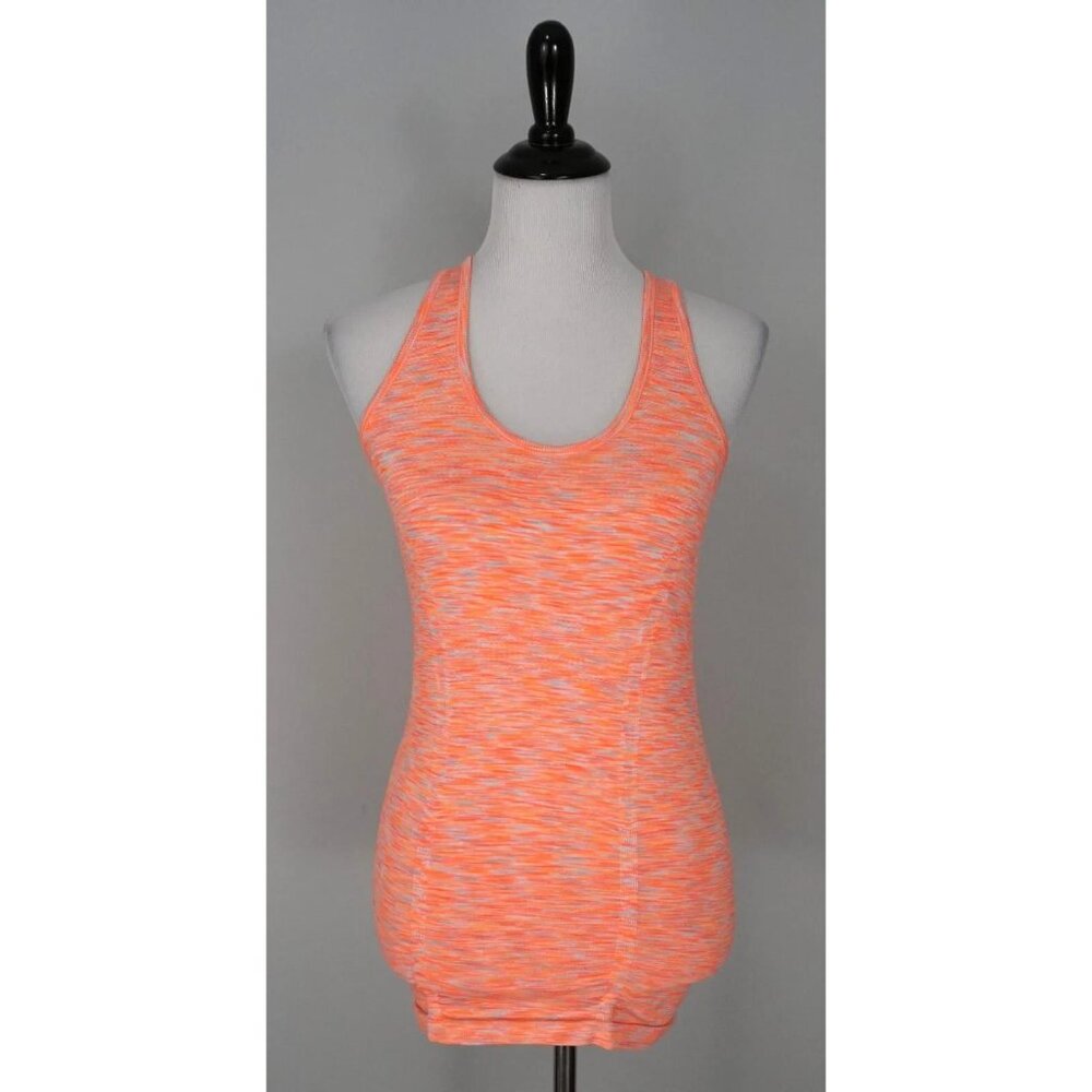 ATHLETA Orange Stretch Athletic Gym Yoga Running Racer Back Tank Top Size XS